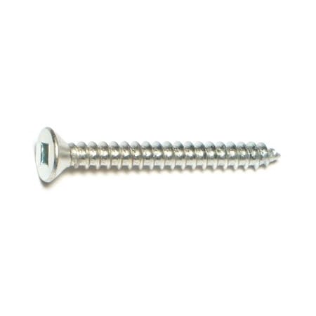 Midwest Fastener Sheet Metal Screw, #8 x 1-1/2 in, Zinc Plated Steel Flat Head Square Drive, 100 PK 08613